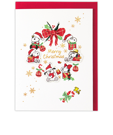 ホールマーク（Hallmark）　立体クリスマスカード　スヌーピー　846763　兄弟リース