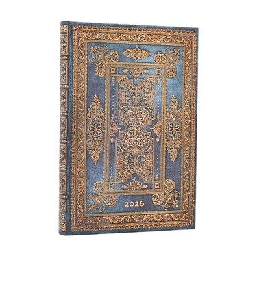 【2026年1月始まり】　ペーパーブランクス（Paperblanks）　ハードカバーダイアリー　A6　ウィークリーレフト　DJ1201-7　ブルー・ラックス　月
