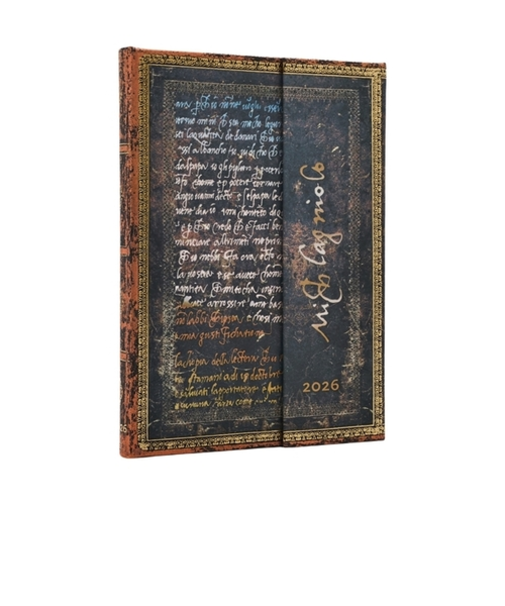 【2026年1月始まり】　ペーパーブランクス（Paperblanks）　ハードカバーダイアリー　B6　ウィークリーレフト　DJ1213-0　ミケランジェロ「手跡