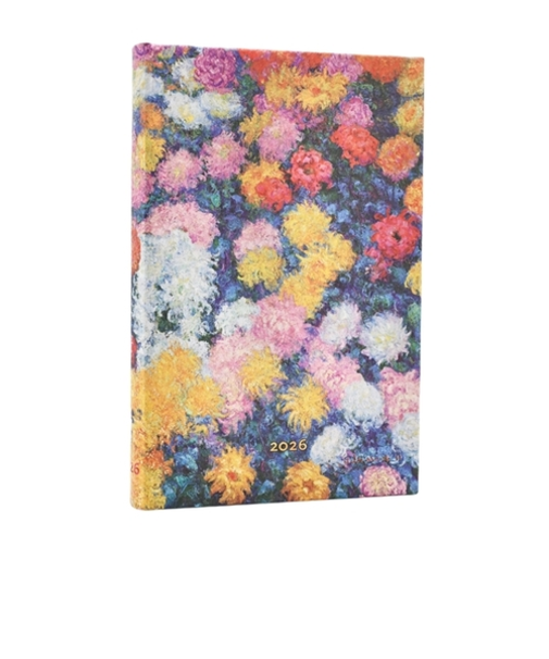 【2026年1月始まり】　ペーパーブランクス（Paperblanks）　ハードカバーダイアリー　A6　ウィークリーレフト　DJ1205-5　モネ　菊の花　月曜始