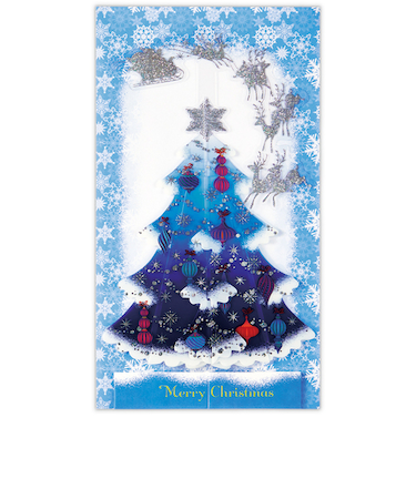 【クリスマス】ホールマーク（Hallmark）　立体クリスマスカード　846879　クリアフライングサンタツリー