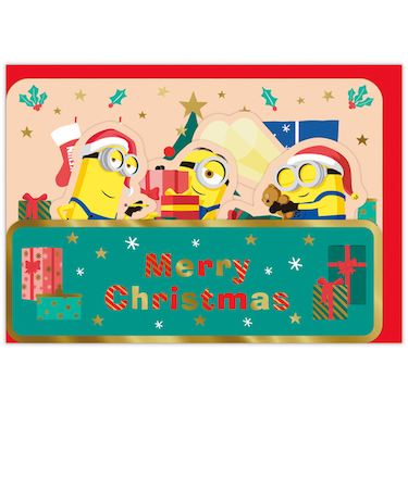 【クリスマス】ホールマーク（Hallmark）　立体クリスマスカード　ミニオンズ　846817　ミニオン　クリスマスの夜