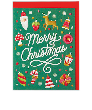 【クリスマス】ホールマーク（Hallmark）　二つ折りクリスマスカード　UV加工　847104　クリスマスオーナメント