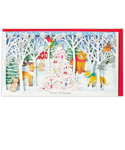 【クリスマス】ホールマーク（Hallmark）　立体クリスマスカード　ワイドレーザーカット　846930　森の中