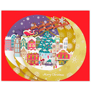 【クリスマス】ホールマーク（Hallmark）　立体クリスマスカード　レーザーカット　846954　ムーンタウン