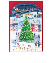 【クリスマス】ホールマーク（Hallmark）　立体クリスマスカード　846909　クリスマスタウンにツリー