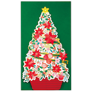 【クリスマス】ホールマーク（Hallmark）　立体クリスマスカード　846923　ポインセチアツリー