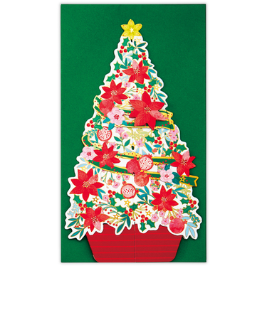 【クリスマス】ホールマーク（Hallmark）　立体クリスマスカード　846923　ポインセチアツリー
