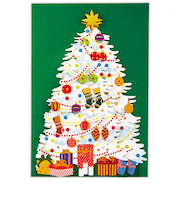【クリスマス】ホールマーク（Hallmark）　立体クリスマスカード　846862　スライドホワイトツリー