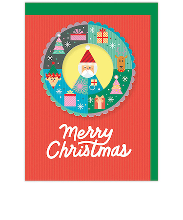 【クリスマス】ホールマーク（Hallmark）　二つ折りクリスマスカード　847159　クリスマスサンタリース