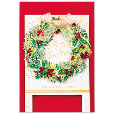 【クリスマス】ホールマーク（Hallmark）　立体クリスマスカード　846985　クリスマスリースボード
