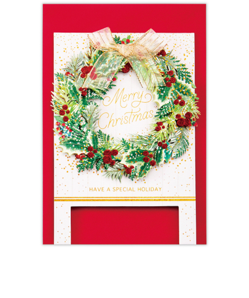 【クリスマス】ホールマーク（Hallmark）　立体クリスマスカード　846985　クリスマスリースボード