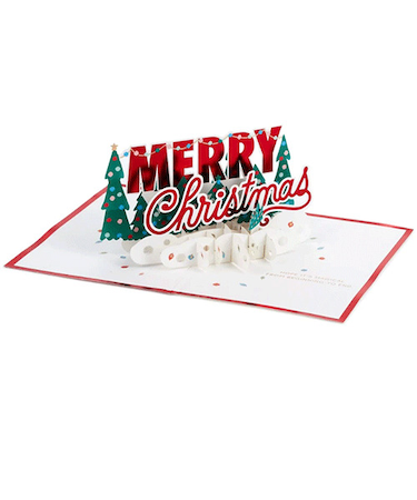 【クリスマス】ホールマーク（Hallmark）　輸入カード　シグネチャー・ペーパー・ワンダー　３Dポップアップホリデーカード　829438　Merry　Chri
