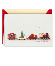 【クリスマス】ホールマーク（Hallmark）　輸入カード　クリスマスカード　シグネチャー　829575　Paper　Craft　Train　Christmas