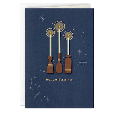 【クリスマス】ホールマーク（Hallmark）　輸入カード　クリスマスカード　シグネチャー　ホリデーカード　842949　Candles　and　Stars