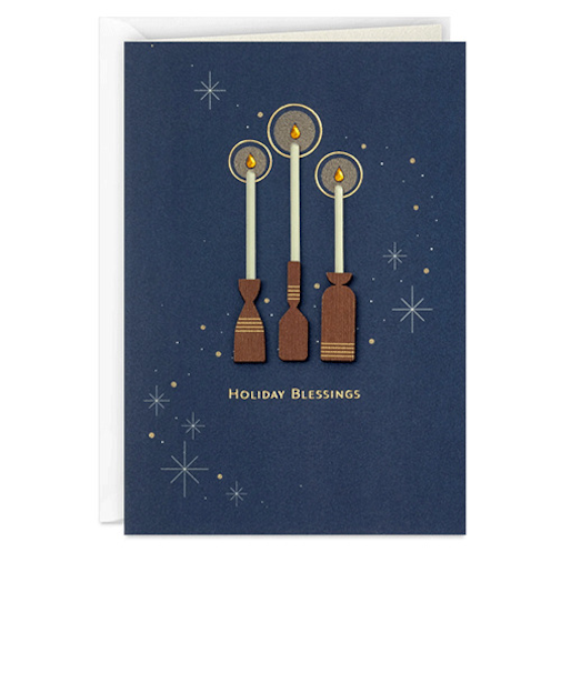 【クリスマス】ホールマーク（Hallmark）　輸入カード　クリスマスカード　シグネチャー　ホリデーカード　842949　Candles　and　Stars