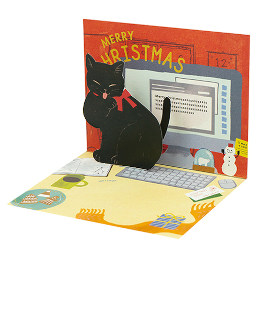【クリスマス】グリーティングライフ　クリスマスイタズラネコカード　LE－31　パソコン