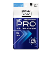 花王　メンズビオレ　顔もふけるボディシートPRO　ホワイトサボンの香り　26枚入