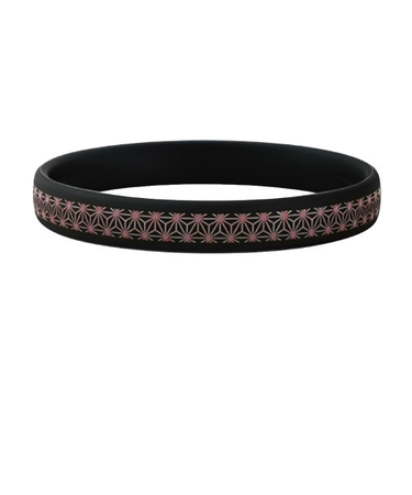 スパークノンX　シリコンバンド　麻の葉　Mサイズ　ブラック×ピンク