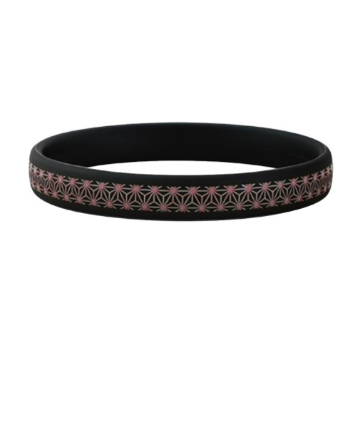 スパークノンX　シリコンバンド　麻の葉　Mサイズ　ブラック×ピンク