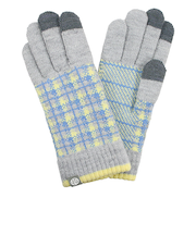 瀬戸内ニット 男女兼用 ニット スマートフォン対応 チェック柄 6868 グレー