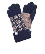 瀬戸内ニット　男女兼用　ニット　スマートフォン対応　花柄　6879　ネイビー