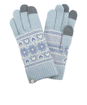 瀬戸内ニット　男女兼用　ニット　スマートフォン対応　ハート幾何柄　6871　サックス