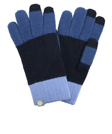 瀬戸内ニット　男女兼用　ニット　スマートフォン対応　配色切替　3862　ネイビー