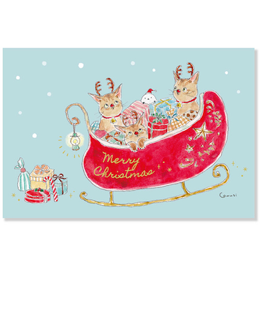 【クリスマス】アクティブコーポレーション　トコロコムギ　ポストカード　CMP－409　そり