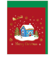 【クリスマス】ホールマーク(Hallmark) クリスマスミニカード ミニ 847265 レッドクリスマスハウス