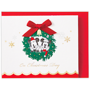 【クリスマス】ホールマーク(Hallmark) クリスマスミニカード ディズニー ミッキー&ミニー 847180 リースから