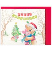 【クリスマス】ホールマーク(Hallmark) クリスマスミニカード ディズニー くまのプーさん 847197 ハグ