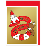 【クリスマス】ホールマーク(Hallmark) クリスマスミニカード ミニ 847296 おっサンタマフラー