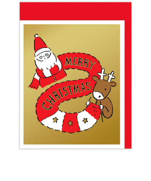 【クリスマス】ホールマーク（Hallmark）　クリスマスミニカード　ミニ　847296　おっサンタマフラー