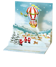 【クリスマス】グリーティングライフ ミニサンタポップアップミニカード P-270