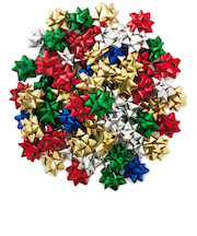 ホールマーク（Hallmark）　輸入ギフトリボン　アソート　カラフルメタリック　5RSB124　9832513　赤緑青金銀　75個入り