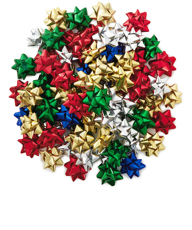 ホールマーク（Hallmark）　輸入ギフトリボン　アソート　カラフルメタリック　5RSB124　9832513　赤緑青金銀　75個入り