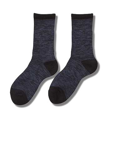 光電子　FREEKNOT　ジッとしていても温かい　レイヤーテック　ミドルソックス　先丸　Y5140－23－80　ネイビー