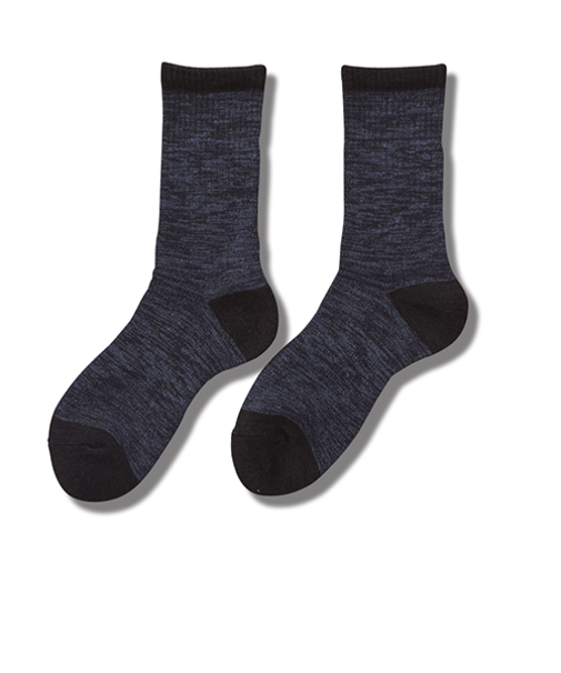 光電子　FREEKNOT　ジッとしていても温かい　レイヤーテック　ミドルソックス　先丸　Y5140－23－80　ネイビー