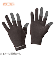 光電子　FREEKNOT　ジッとしていても温かい　レイヤーテック　インナーグローブ　3本カット　Y4611－LL－90　ブラック