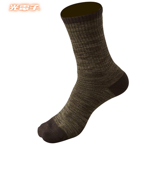 光電子　FREEKNOT　ジッとしていても温かい　レイヤーテック　ミドルソックス　先丸　Y5140－26－64　オリーブ