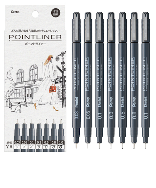 ぺんてる（Pentel）　ポイントライナー　7本セット　20P-7STA