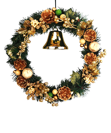 【クリスマス】　ジャパン・オール・クリエイティブ　クリスマスリース　XW－357　ゴールド