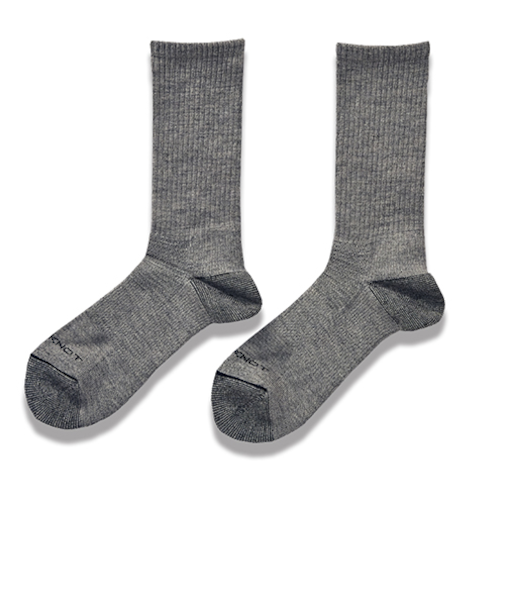 SOLFIBER　FREEKNOT　ジッとしていても温かい　レイヤーテック　ミドルソックス　先丸　Y5145－23－93　チャコール