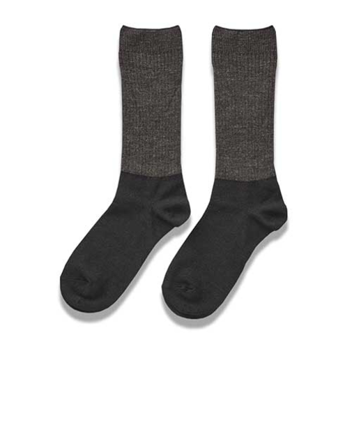 SOLFIBER　FREEKNOT　ジッとしていても温かい　レイヤーテック　バイカラーリブソックス　Y5144－23－90　ブラック