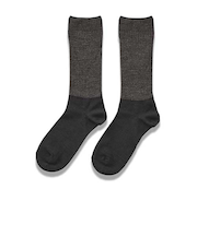 SOLFIBER　FREEKNOT　ジッとしていても温かい　レイヤーテック　バイカラーリブソックス　Y5144－26－90　ブラック