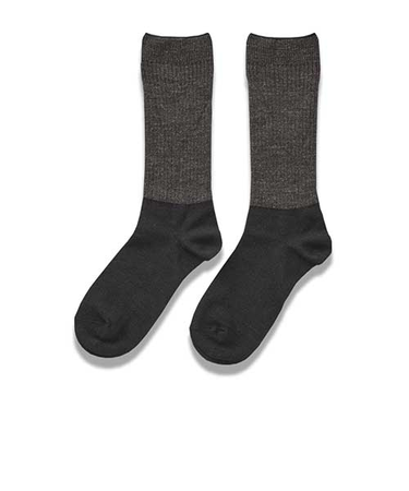 SOLFIBER　FREEKNOT　ジッとしていても温かい　レイヤーテック　バイカラーリブソックス　Y5144－26－90　ブラック