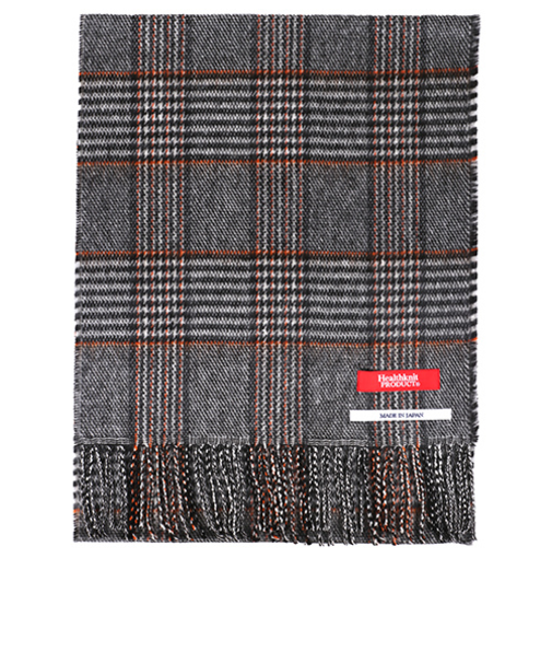 ヘルスニットプロダクト（Healthknit　Product）　マフラー　グレンチェックブラウン
