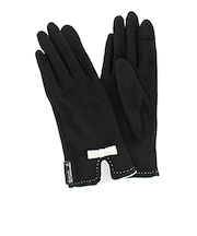 アニエスベー（agnes　b.）　婦人リボン手袋　4131AB350　ブラック