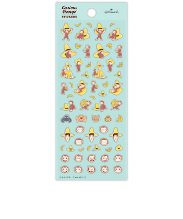 日本ホールマーク　フチドリシール　おさるのジョージ　帽子